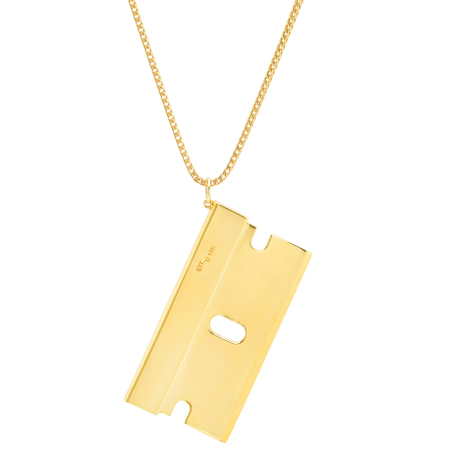 Gold razor 2025 blade necklace